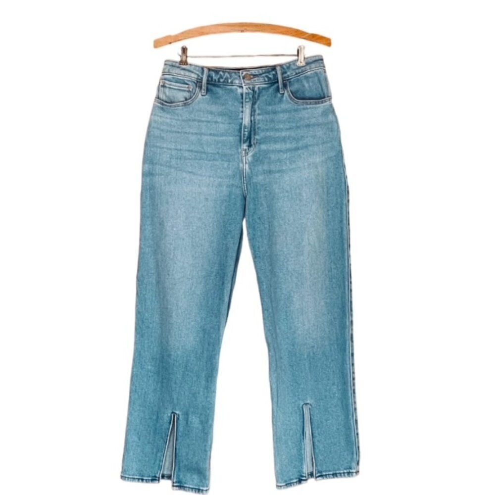 HOLLISTER Ultra High-Rise Light Wash Dad Jeans Split Hem - Size 9S/29